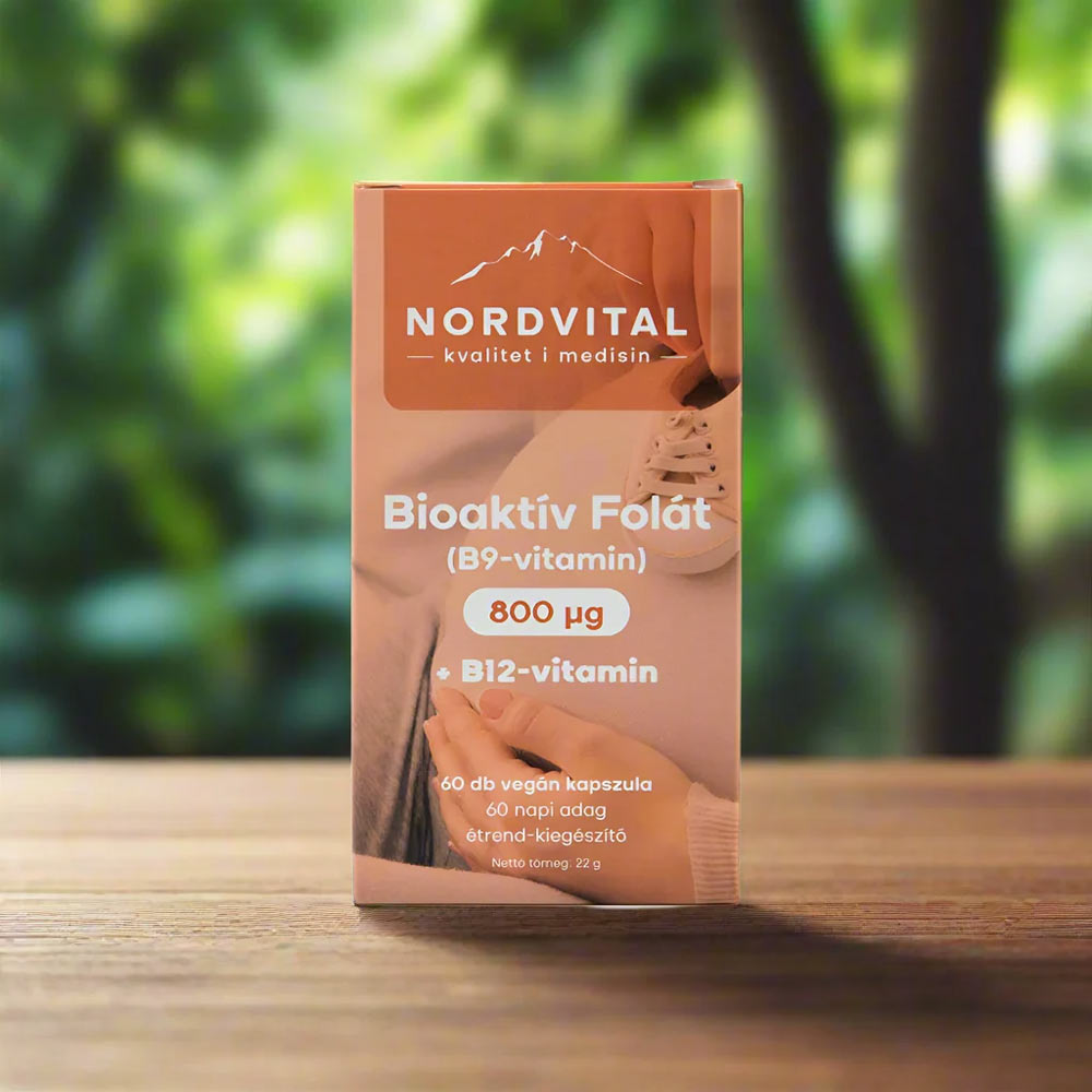 Nordvital Bioaktív Folát (B9-Vitamin) 800mcg 60 Veg Kapszula – termékadatok 2